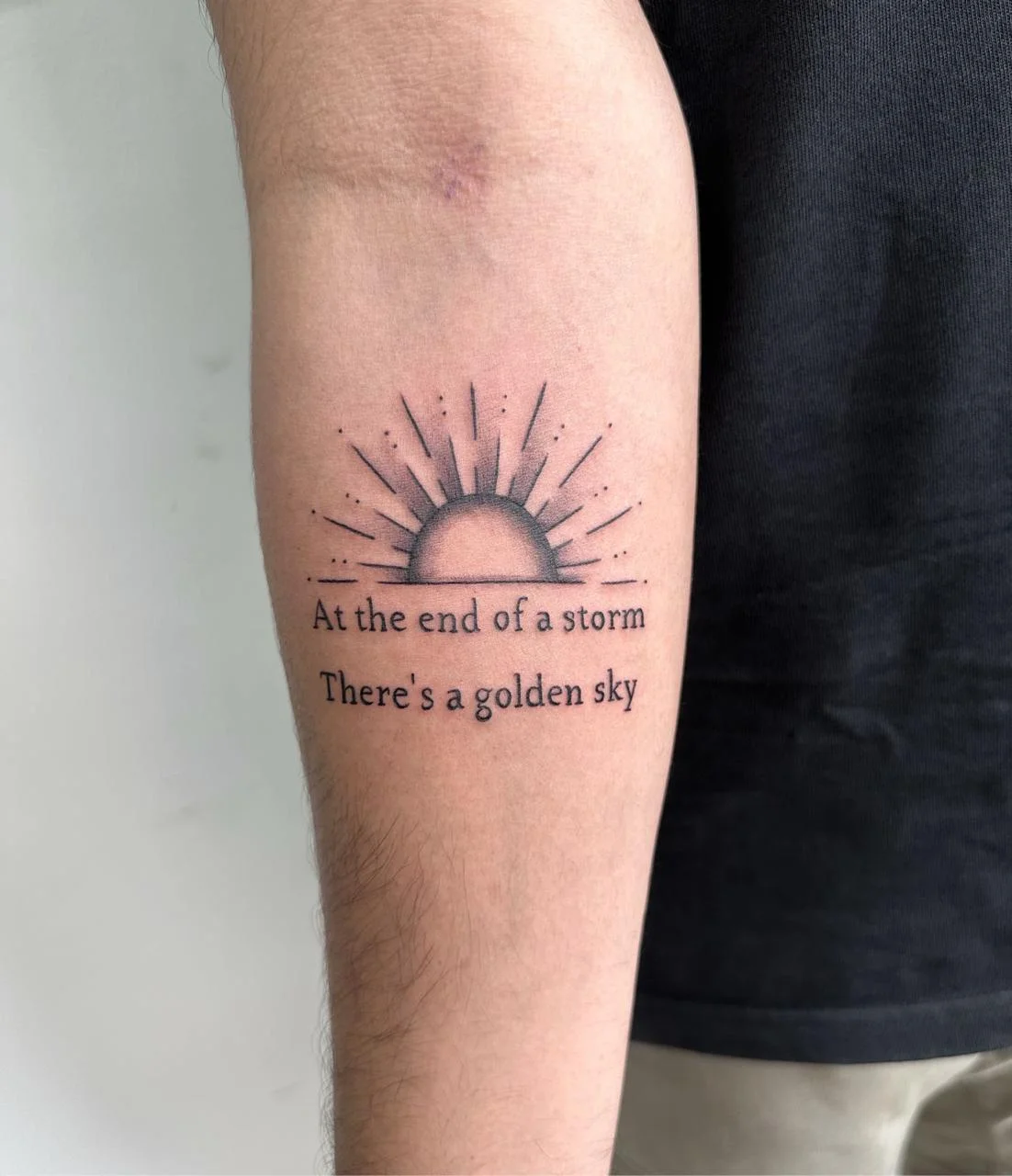 Sun Text Tattoo