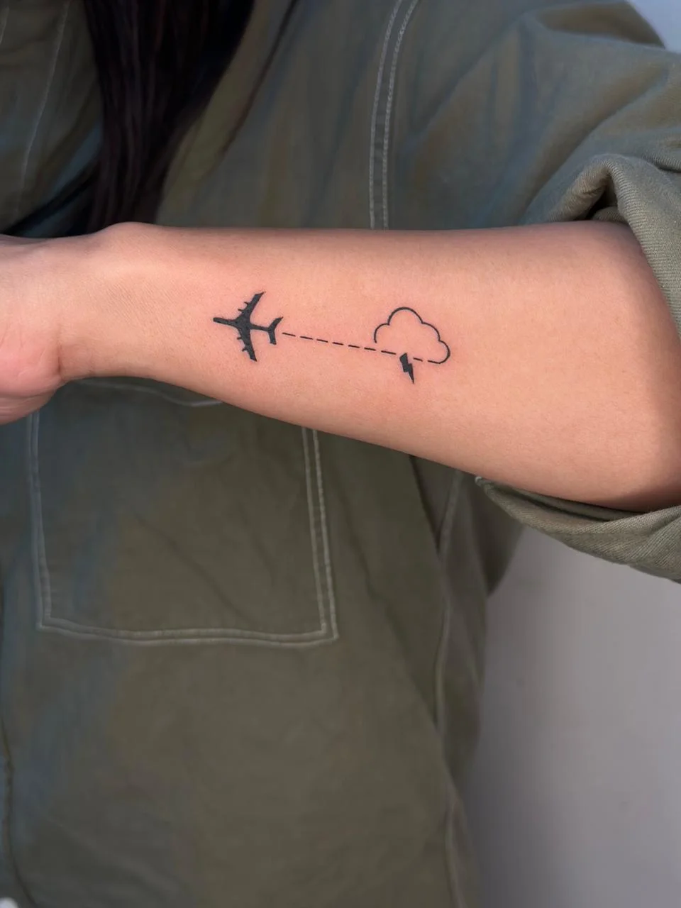 Travel Line Art Tattoo
